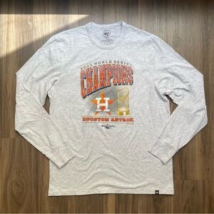 47 Brand Houston Astros Gray long sleeve Champions Shirt Size Large